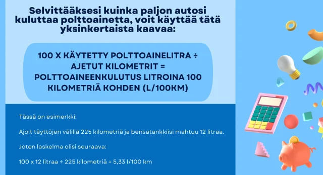 miten lasketaan bensan kulutus